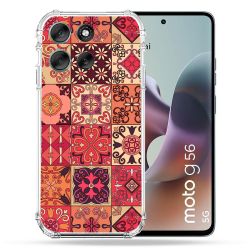 Coque Renforcée Pour Motorola G56 5G Texture Carreau Ciment Rouge