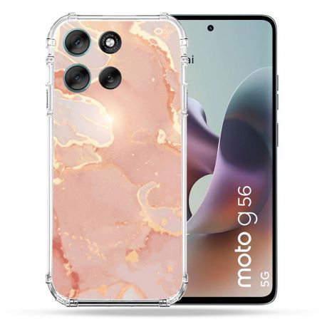 Coque Renforcée Pour Motorola G56 5G Texture Marbre Rose