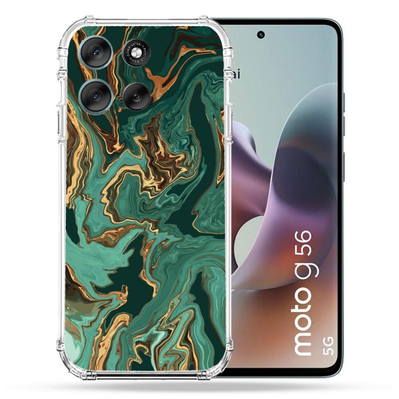 Coque Renforcée Pour Motorola G56 5G Texture Marbre Vert