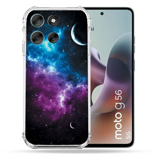 Coque Renforcée Pour Motorola G56 5G Univers Bleu Violet