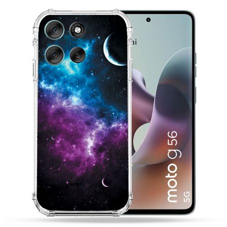Coque Renforcée Pour Motorola G56 5G Univers Bleu Violet
