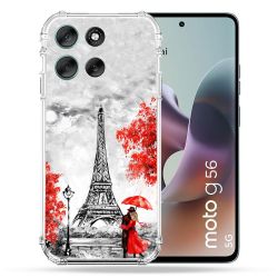 Coque Renforcée Pour Motorola G56 5G Voyage France Paris Rouge