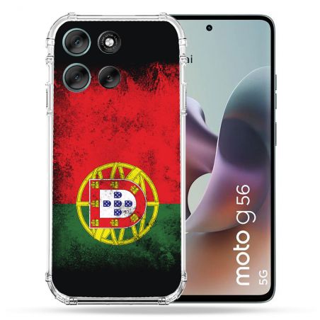 Coque Renforcée Pour Motorola G56 5G Voyage Portugal Drapeau
