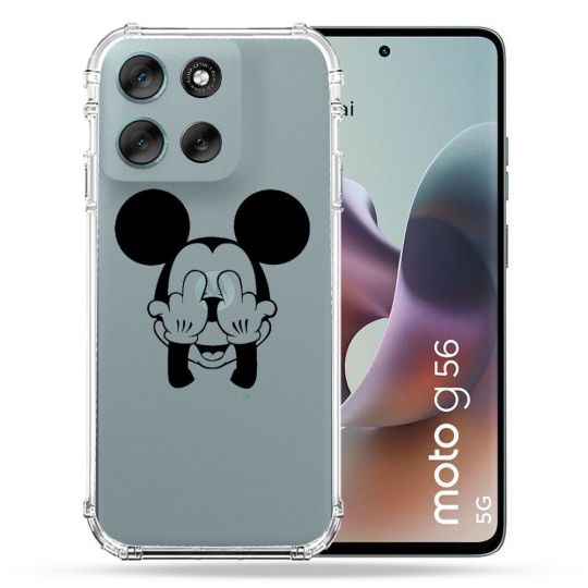 Coque Renforcée Transparente Pour Motorola G56 5G Mickey doigt