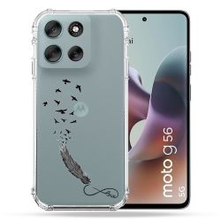 Coque Renforcée Transparente Pour Motorola G56 5G Plume Infini