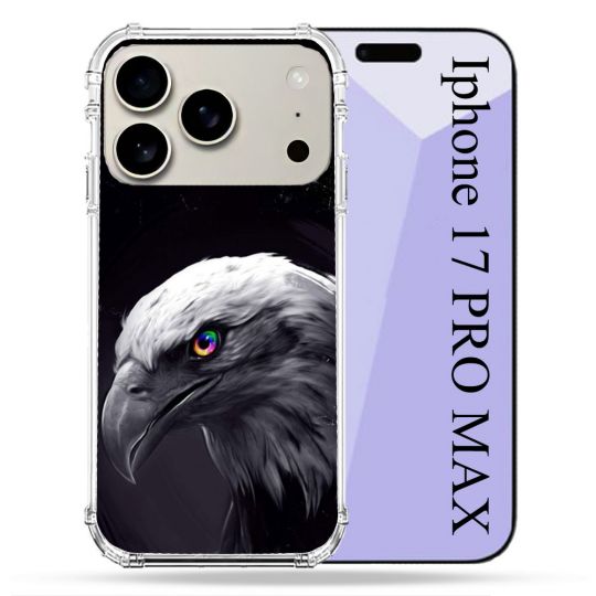 Coque Renforcée Magsafe Pour Iphone 17 Pro Max Animal Aigle Royal Noir