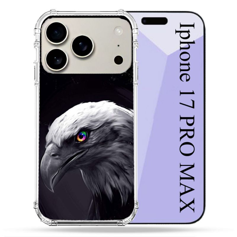 Coque Renforcée Magsafe Pour Iphone 17 Pro Max Animal Aigle Royal Noir