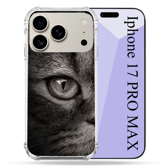 Coque Renforcée Magsafe Pour Iphone 17 Pro Max Animal Chat Gris