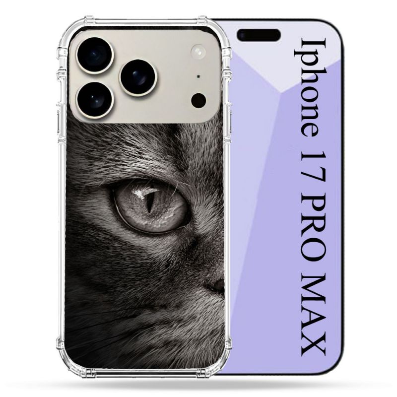 Coque Renforcée Magsafe Pour Iphone 17 Pro Max Animal Chat Gris