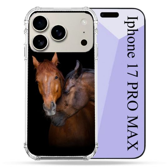 Coque Renforcée Magsafe Pour Iphone 17 Pro Max Animal Cheval Marron