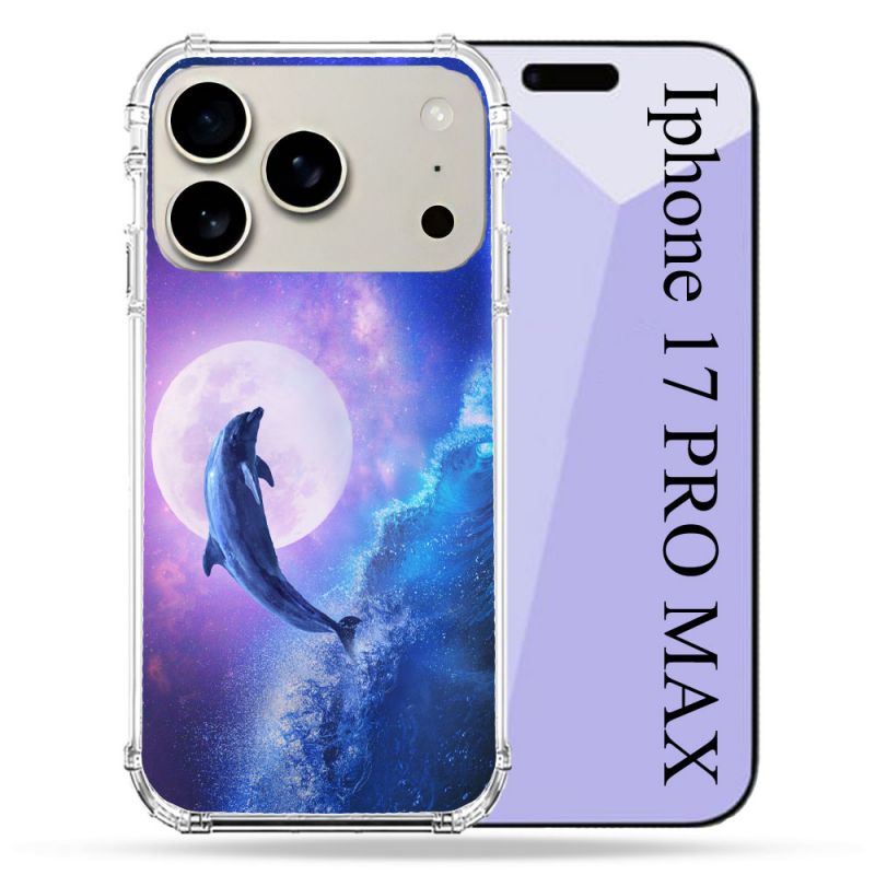 Coque Renforcée Magsafe Pour Iphone 17 Pro Max Animal Dauphin Vague