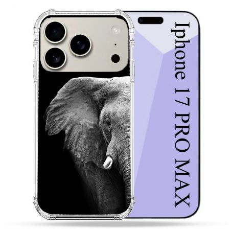 Coque Renforcée Magsafe Pour Iphone 17 Pro Max Animal Elephant Noir