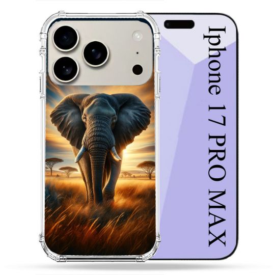 Coque Renforcée Magsafe Pour Iphone 17 Pro Max Animal Elephant Savane