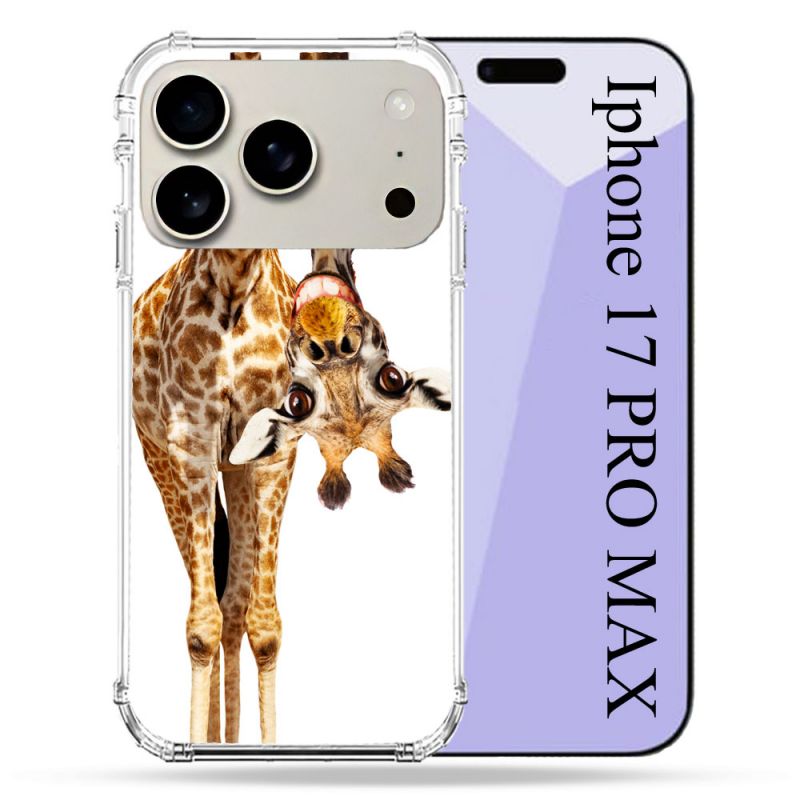 Coque Renforcée Magsafe Pour Iphone 17 Pro Max Animal Girafe Blanche