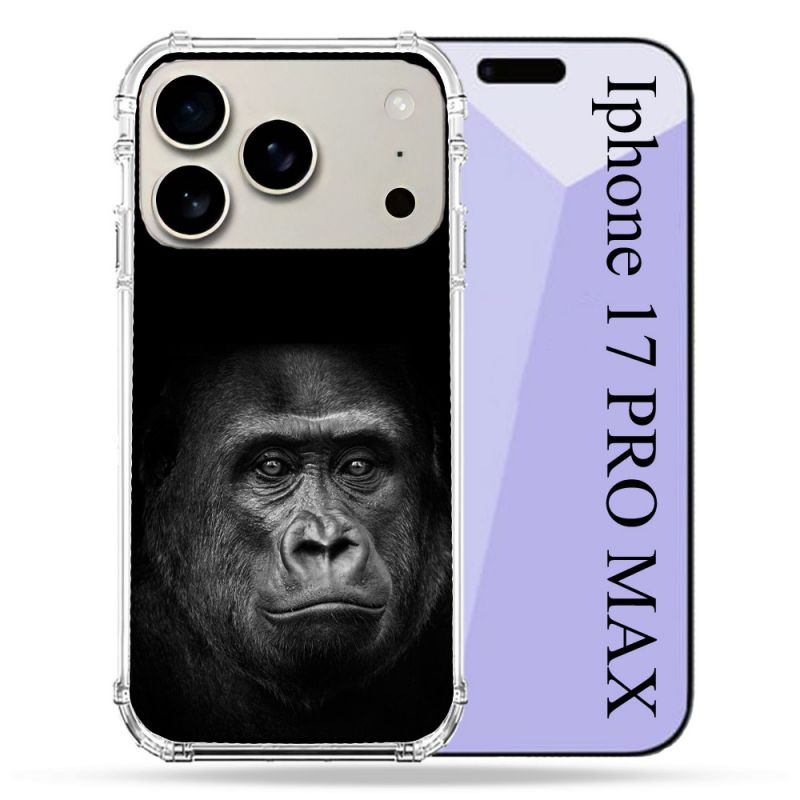 Coque Renforcée Magsafe Pour Iphone 17 Pro Max Animal Gorille Noir