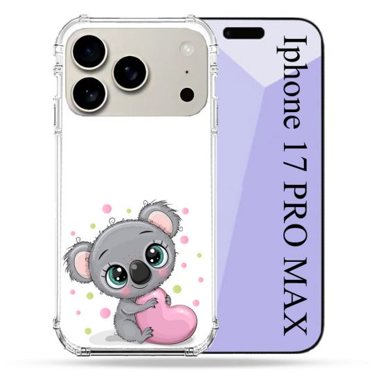 Coque Renforcée Magsafe Pour Iphone 17 Pro Max Animal Koala Cœur