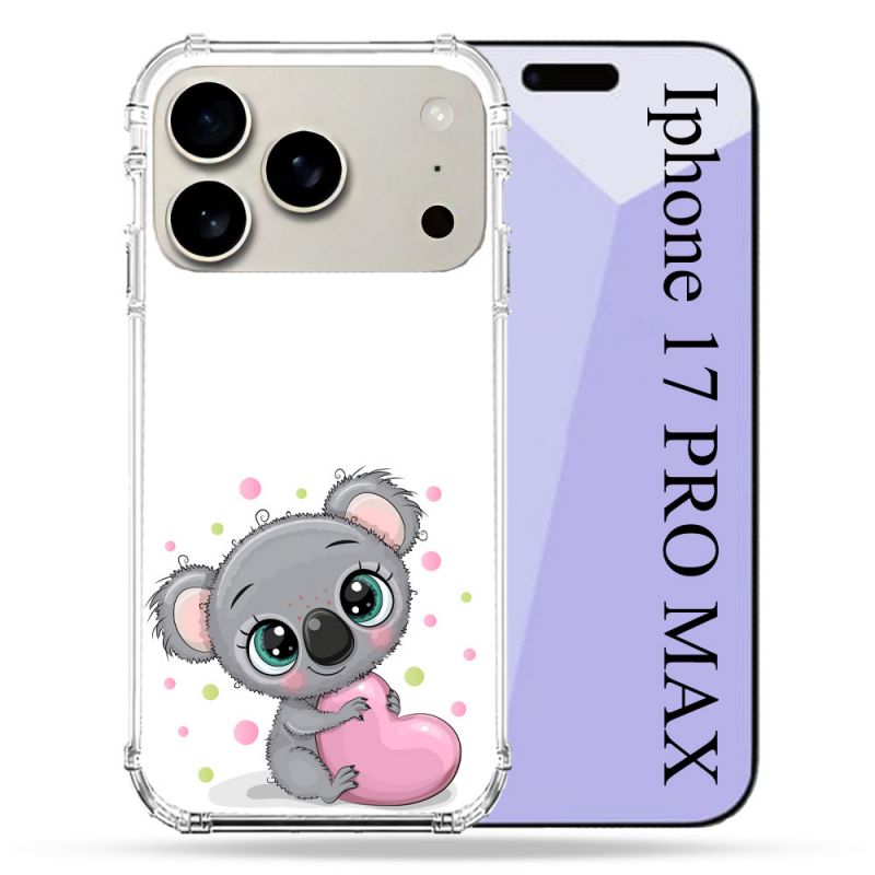 Coque Renforcée Magsafe Pour Iphone 17 Pro Max Animal Koala Cœur
