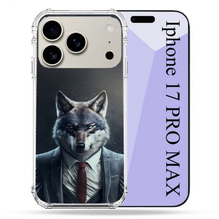 Coque Renforcée Magsafe Pour Iphone 17 Pro Max Animal Loup Business
