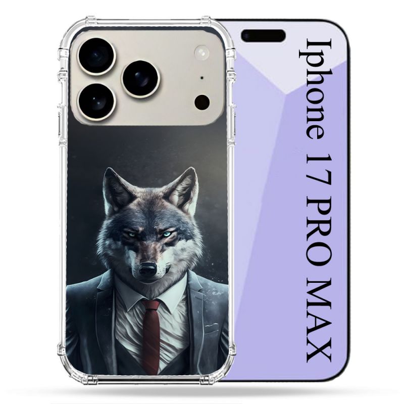 Coque Renforcée Magsafe Pour Iphone 17 Pro Max Animal Loup Business