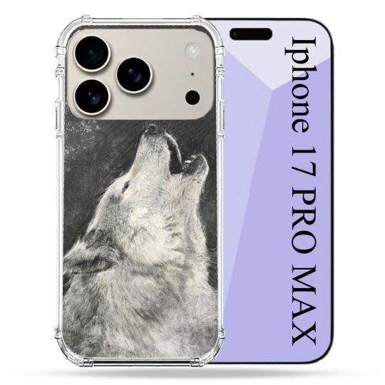 Coque Renforcée Magsafe Pour Iphone 17 Pro Max Animal Loup Hurlement