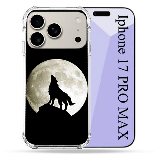 Coque Renforcée Magsafe Pour Iphone 17 Pro Max Animal Loup Noir