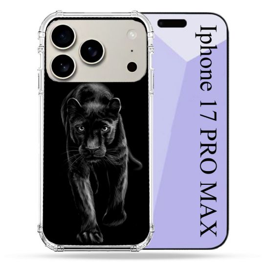 Coque Renforcée Magsafe Pour Iphone 17 Pro Max Animal Panthère Noire