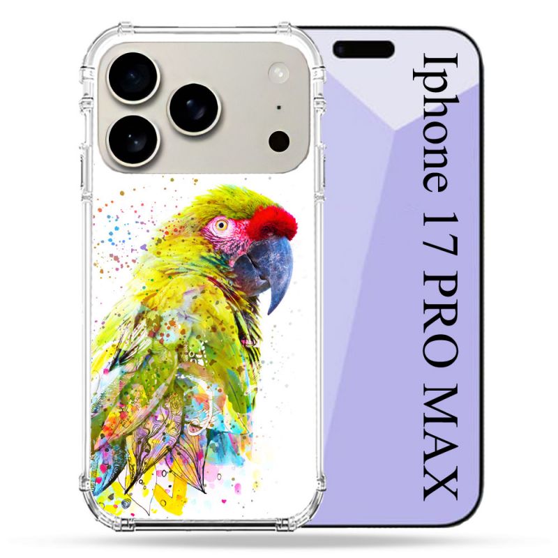 Coque Renforcée Magsafe Pour Iphone 17 Pro Max Animal Perroquet Jaune