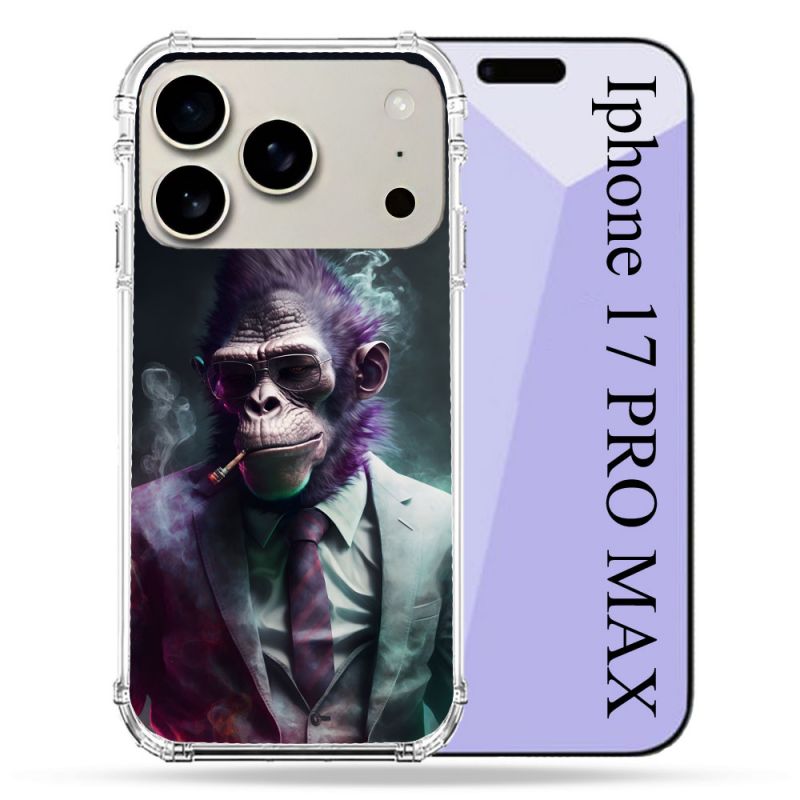 Coque Renforcée Magsafe Pour Iphone 17 Pro Max Animal Singe Business