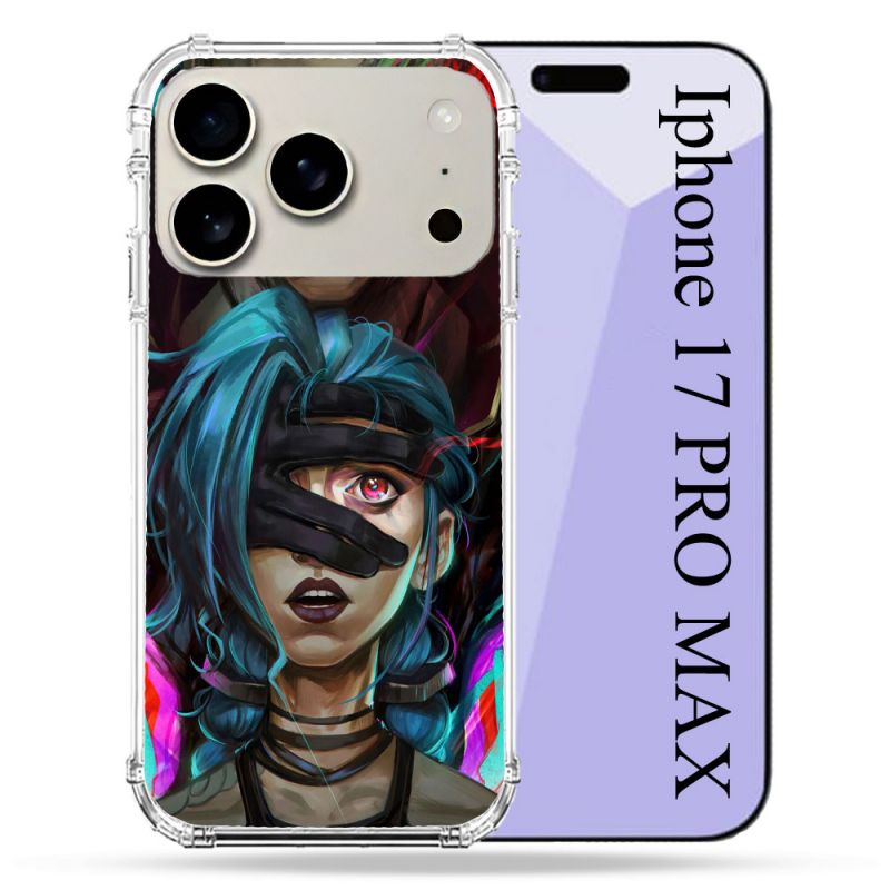 Coque Renforcée Magsafe Pour Iphone 17 Pro Max Arcane Jinx Bleu
