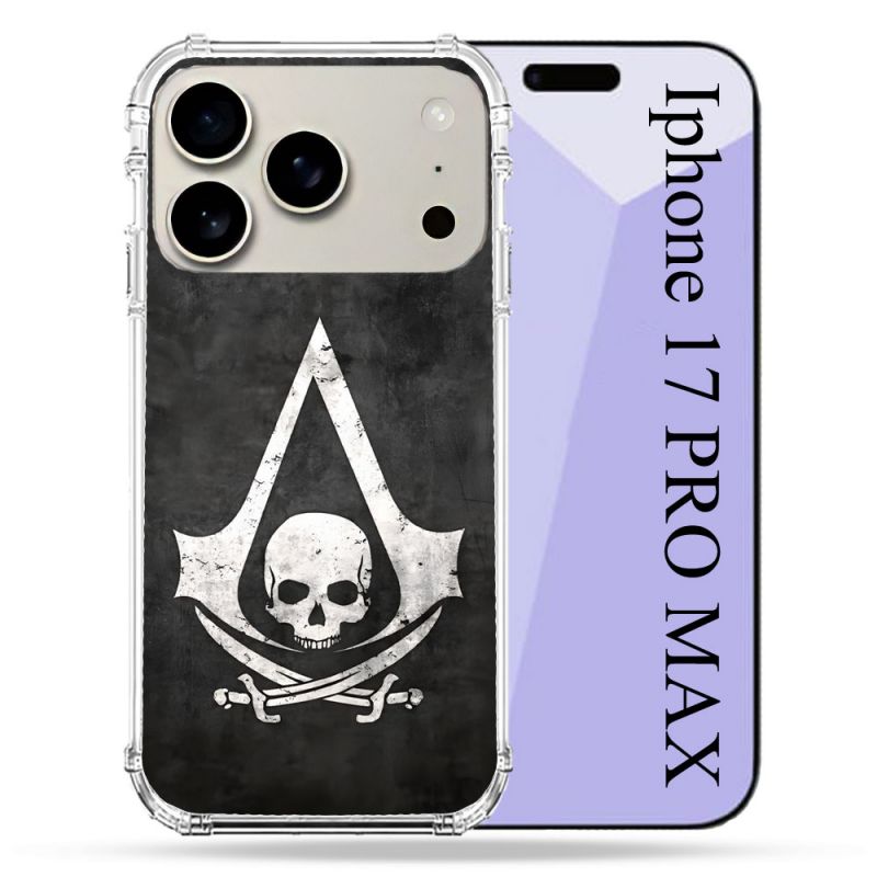 Coque Renforcée Magsafe Pour Iphone 17 Pro Max Assassin Creed Tete Mort