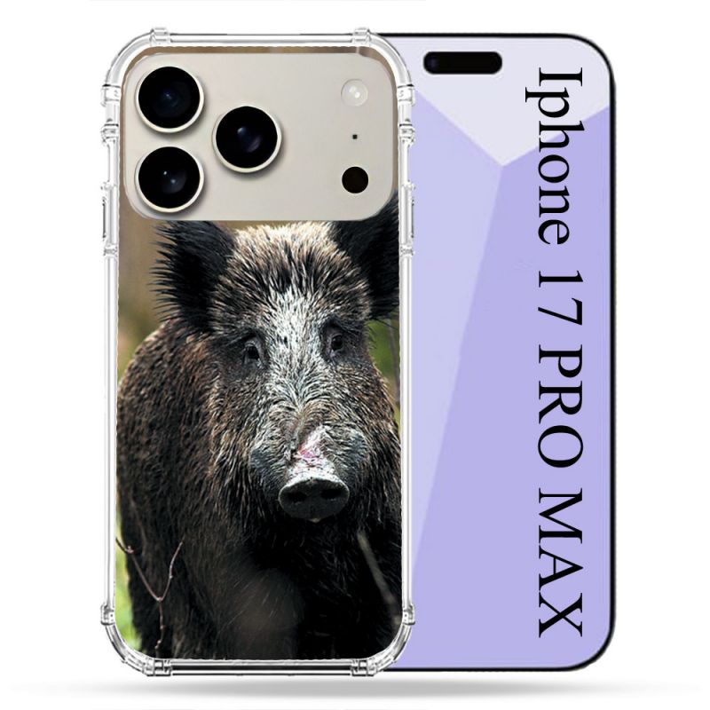 Coque Renforcée Magsafe Pour Iphone 17 Pro Max Chasse Sanglier bois