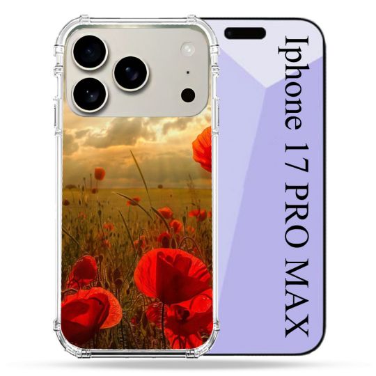 Coque Renforcée Magsafe Pour Iphone 17 Pro Max Fleur Coquelicot
