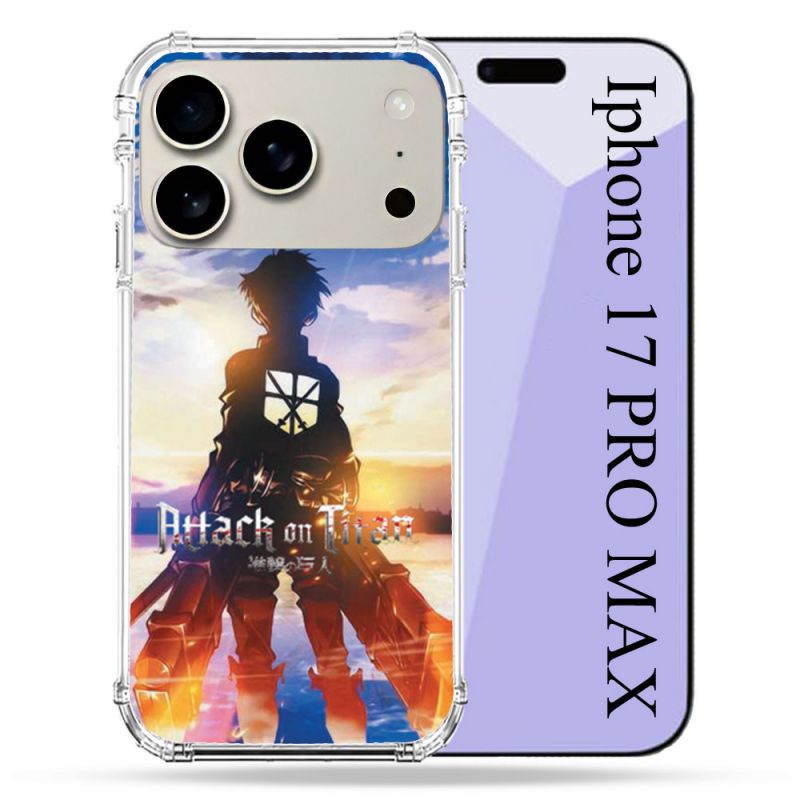 Coque Renforcée Magsafe Pour Iphone 17 Pro Max Manga Attaque Titans Soleil