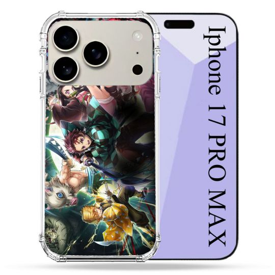 Coque Renforcée Magsafe Pour Iphone 17 Pro Max Manga Demon Slayer Groupe