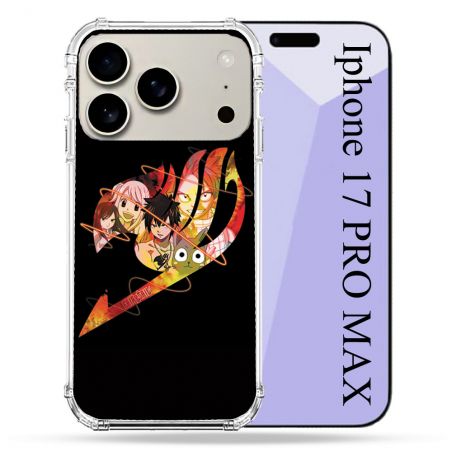 Coque Renforcée Magsafe Pour Iphone 17 Pro Max Manga Fairy Tail Logo Noir