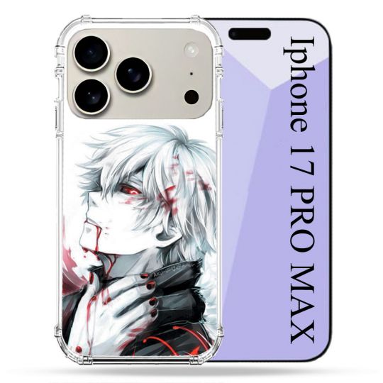 Coque Renforcée Magsafe Pour Iphone 17 Pro Max Manga Tokyo Ghoul Kaneki Blanc