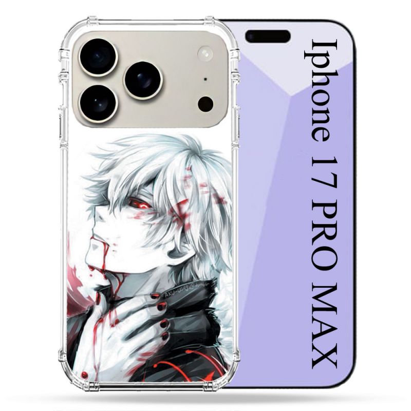 Coque Renforcée Magsafe Pour Iphone 17 Pro Max Manga Tokyo Ghoul Kaneki Blanc