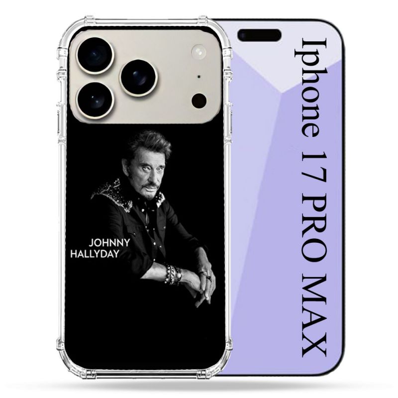 Coque Renforcée Magsafe Pour Iphone 17 Pro Max Musique Johnny Hallyday Noir