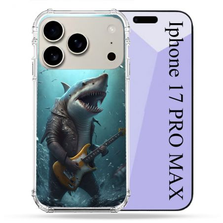Coque Renforcée Magsafe Pour Iphone 17 Pro Max Musique Rock Requin