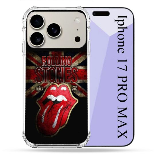 Coque Renforcée Magsafe Pour Iphone 17 Pro Max Musique Rolling Stones