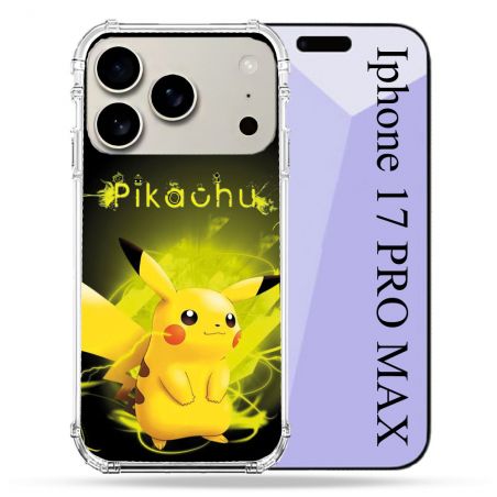 Coque Renforcée Magsafe Pour Iphone 17 Pro Max Pokemon Pikachu Eclair