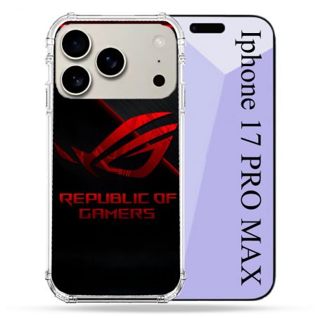 Coque Renforcée Magsafe Pour Iphone 17 Pro Max ROG Rouge