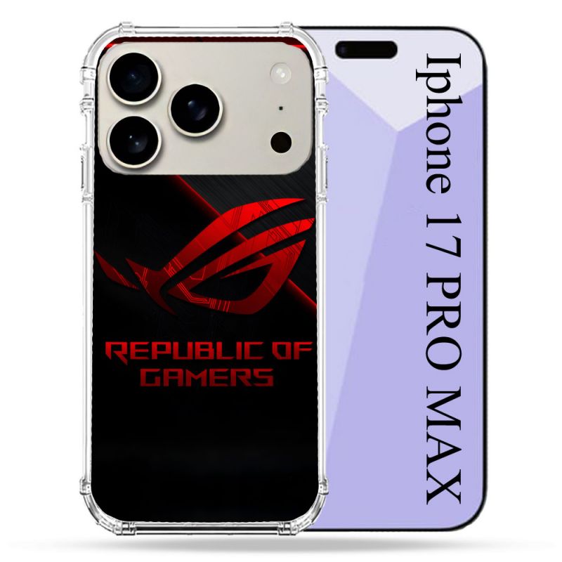 Coque Renforcée Magsafe Pour Iphone 17 Pro Max ROG Rouge