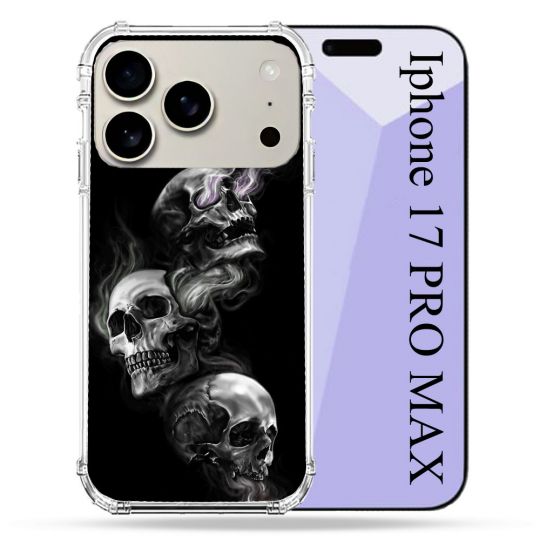Coque Renforcée Magsafe Pour Iphone 17 Pro Max Tete de Mort Triple