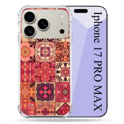 Coque Renforcée Magsafe Pour Iphone 17 Pro Max Texture Carreau Ciment Rouge