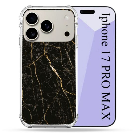 Coque Renforcée Magsafe Pour Iphone 17 Pro Max Texture Marbre Noir