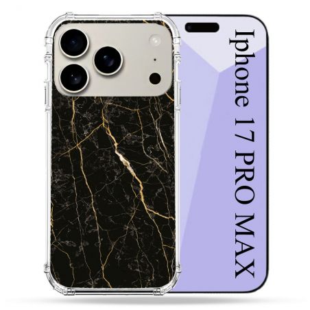 Coque Renforcée Magsafe Pour Iphone 17 Pro Max Texture Marbre Noir
