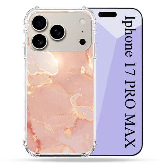 Coque Renforcée Magsafe Pour Iphone 17 Pro Max Texture Marbre Rose