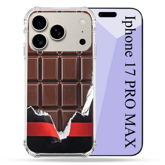 Coque Renforcée Magsafe Pour Iphone 17 Pro Max Texture Trompe Oeil Chocolat