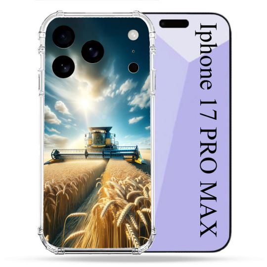Coque Renforcée Pour Iphone 17 Pro Max Agriculture Moissonneuse Blé